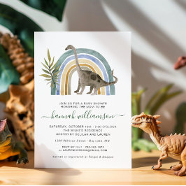Convite para Chá de Bebê do Pequeno Dinossauro