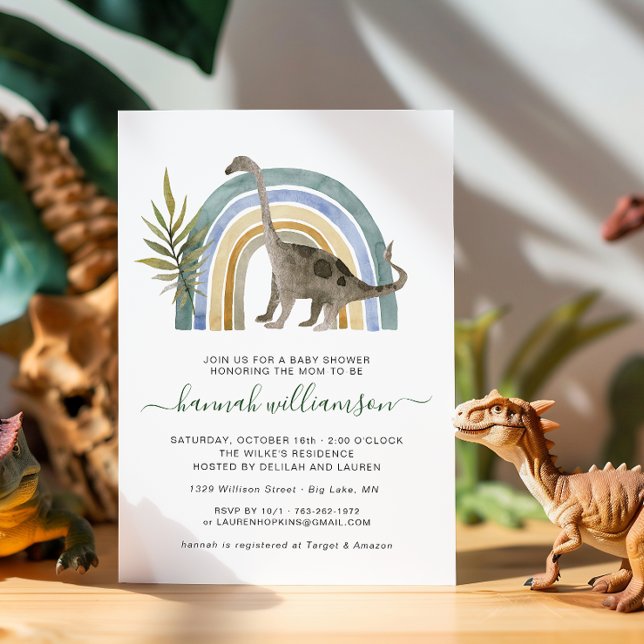Convite para Chá de Bebê do Pequeno Dinossauro (Criador carregado)