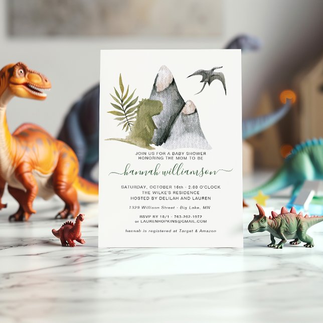 Convite para Chá de Bebê do Pequeno Dinossauro (Criador carregado)