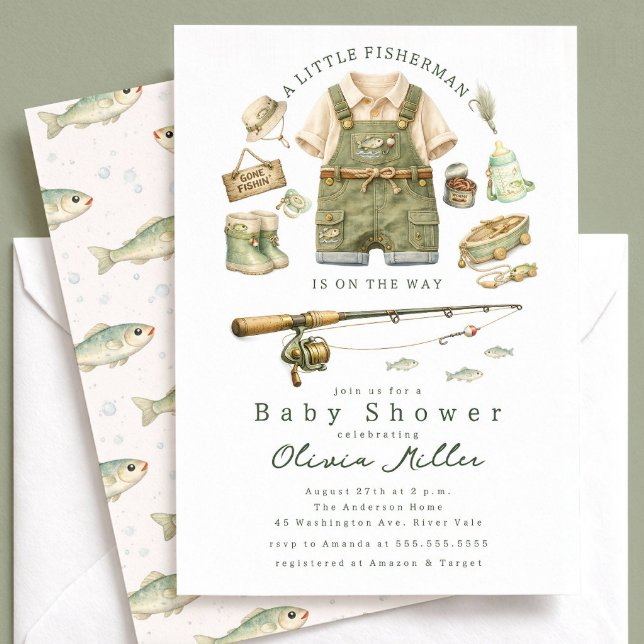 Convite para Chá de Bebê do Pequeno Pescador (Criador carregado)