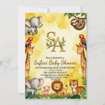 Convite para Chá de Bebê do Safari