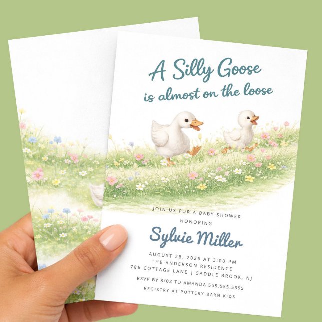 Convite para Chá de Bebê do Silly Goose (Criador carregado)