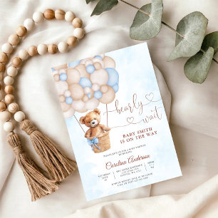 Convite para Chá de Bebê do Ursinho de Pelúcia Bal