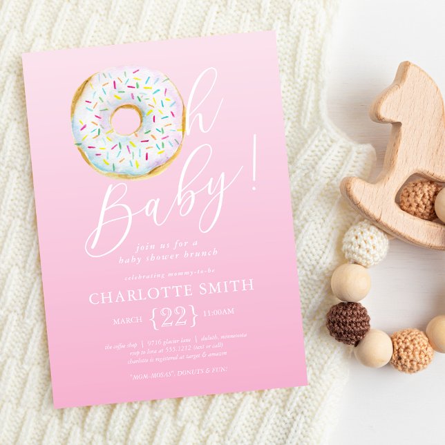 Convite para Chá de Bebê Donut (Criador carregado)
