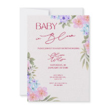 Convite para Chá de Bebê em Aquarela Floral Baby i