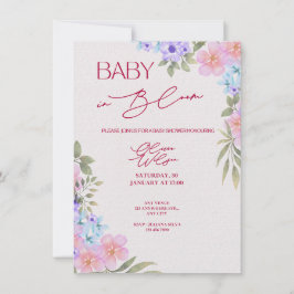 Convite para Chá de Bebê em Aquarela Floral Baby i
