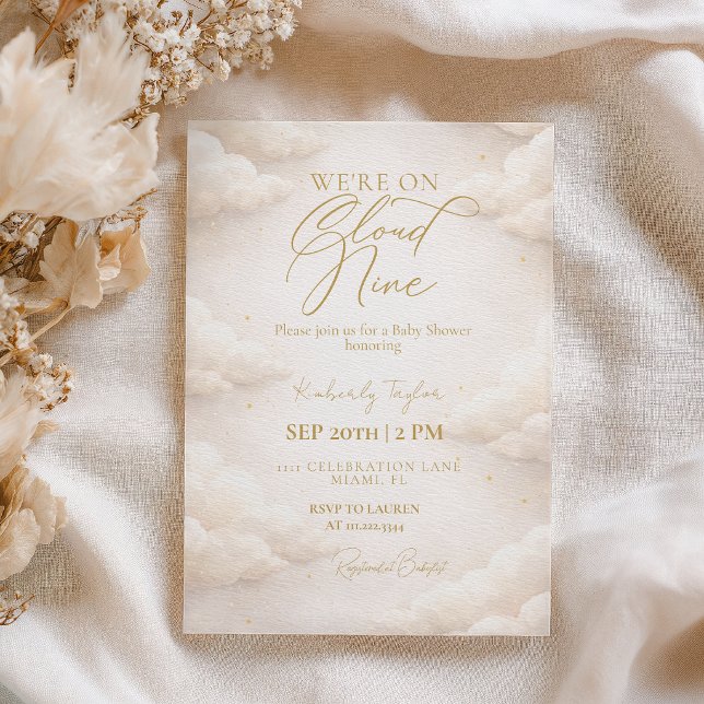 Convite para Chá de Bebê Estamos na Nona Nuvem (Criador carregado)