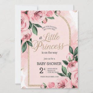 Convite para Chá de Bebê Floral Rosa - Elegante