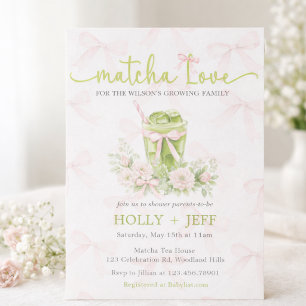 Convite para Chá de Bebê Matcha Love Chá Verde