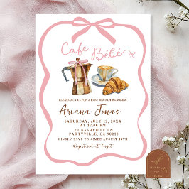 Convite para Chá de Bebê Menina Café Rosa Bébé