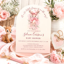 Convite para Chá de Bebê Menina Fofa Rosa (Bebê Me