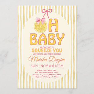 Convite para Chá de Bebê Oh Baby Lemon Baby
