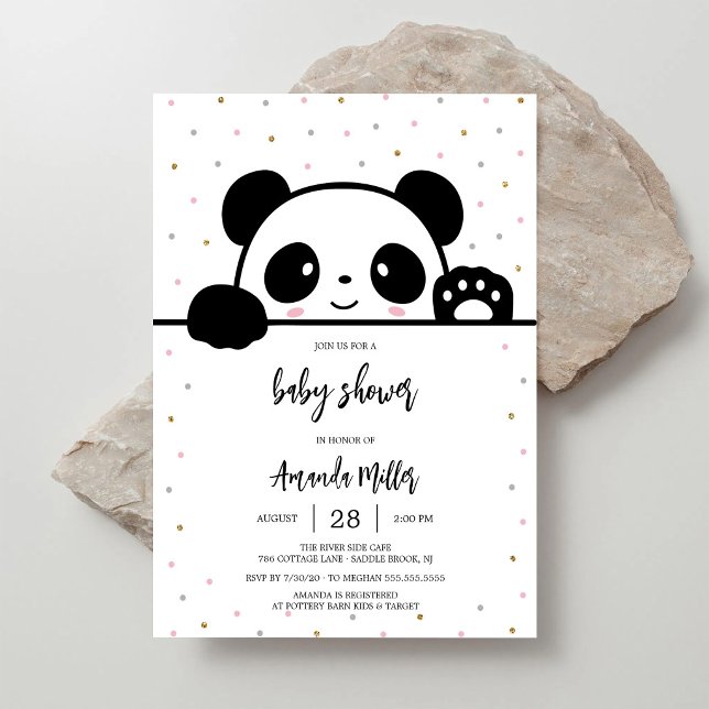 Convite para Chá de Bebê Panda (Criador carregado)