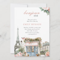 Convite para Chá de Bebê Paris Bonjour Bebe