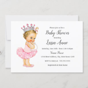 Convite para Chá de Bebê Princesa Rosa