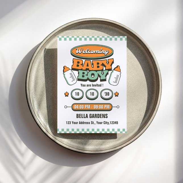 Convite para Chá de Bebê Retroativo (Criador carregado)