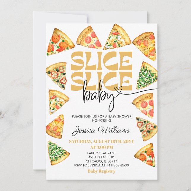 Convite para Chá de Bebê Slice Slice Baby (Frente)
