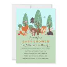 Convite para Chá de Bebê Sweet Woodland Friends