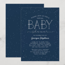 Convite para chá de bebê virtual estelar