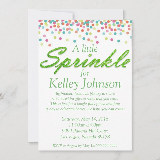 Convite para Chá de borboleta verde (Frente)