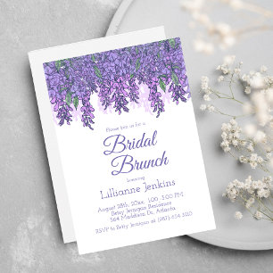 Convite para Chá de Bridal de Wisteria Roxo