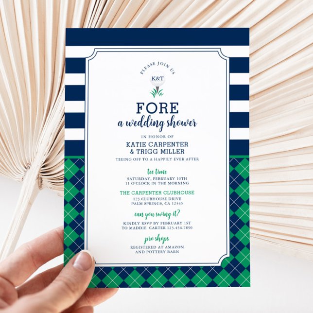 Convite para Chá de Casais de Casamento Golf (Golf Wedding Shower Invitation)