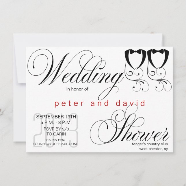 Convite para Chá de casamento de Gay Preto (Frente)