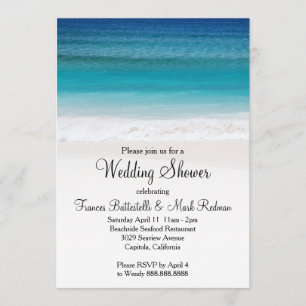 Convite para Chá de Casamento de Praia do Oceano 