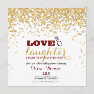 Convite para Chá de casamento Dourado de Lançame