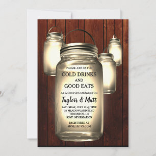 Convite Para Chá De Casamento Mason Jar Casal