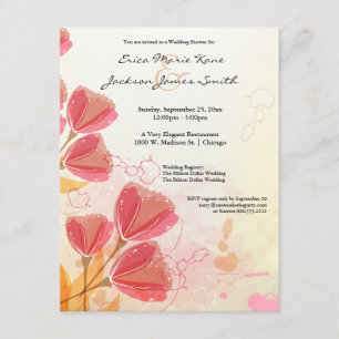 Convite para Chá de casamento Tulip de Pêssego d