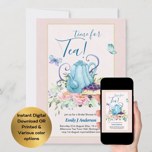 Convite para chá de Chá de panela de chá à tarde (Criador carregado)