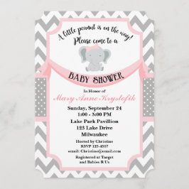 Convite para Chá de Cinza Rosa Personalizável