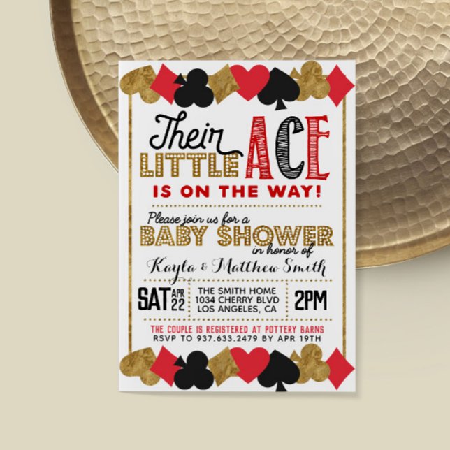 Convite para Chá de Código de Bebê do Casino Poker (Criador carregado)