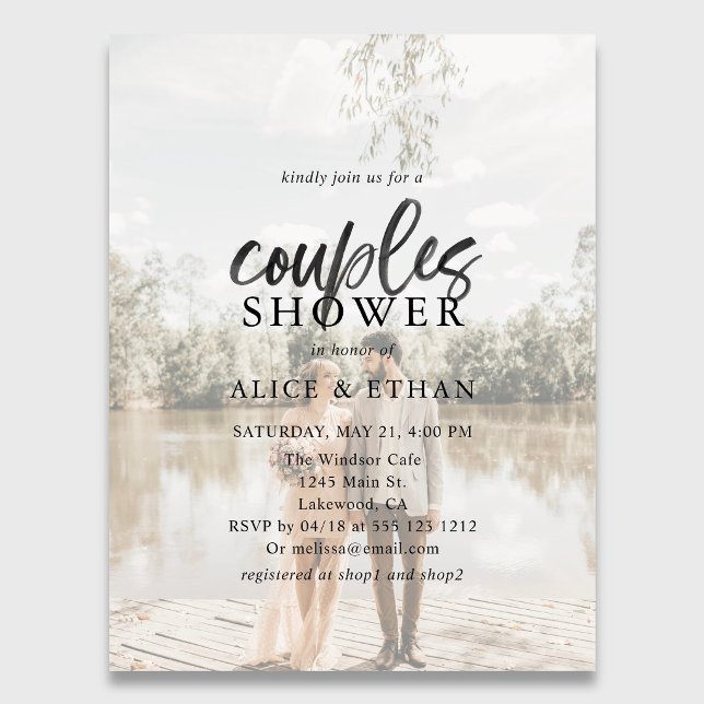 Convite para Chá de Fotografia de Script de Pincel (Criador carregado)