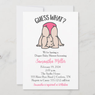 Convite para Chá de fralda para Menina