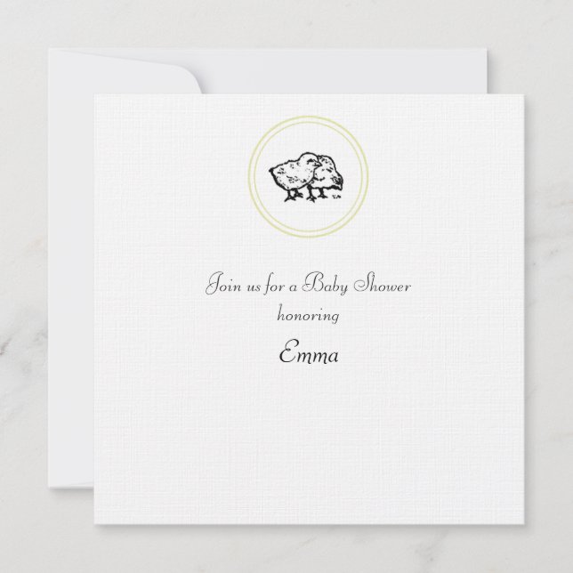 Convite para chá de fraldas (Frente)