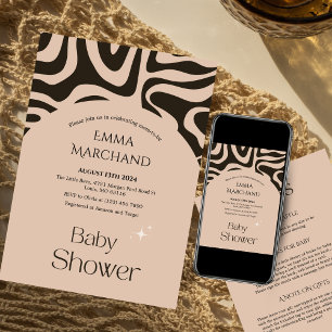 Convite para Chá de fraldas abstrato Boho