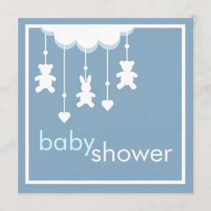 Convite para Chá de fraldas Azul do Baby Boy