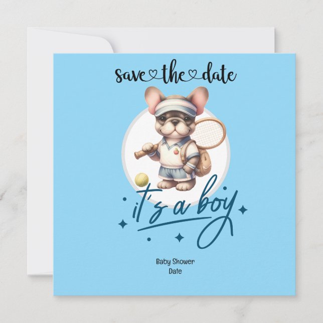 Convite para Chá de fraldas - Azul e diversão (Frente)