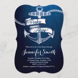 Convite para Chá de fraldas Baby Ahoy