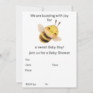 Convite para Chá de fraldas Baby Boy