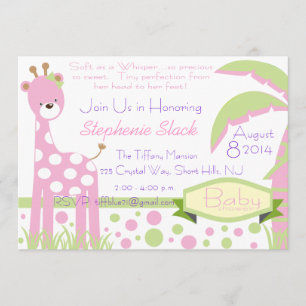 Convite para Chá de fraldas Baby Giraffe