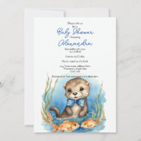 Convite para Chá de fraldas Baby Otter Boy