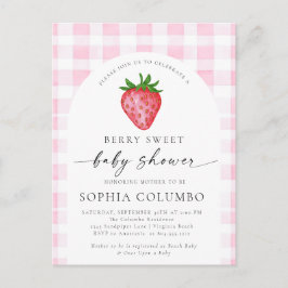 Convite para Chá de fraldas Berry Sweet Strawberry