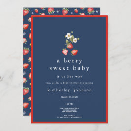 Convite para Chá de fraldas Berry Sweet Strawberry