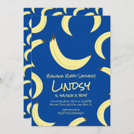 Convite para Chá de fraldas Blue Boy Banana