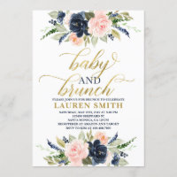 Convite para chá de fraldas Blush, lanche para beb