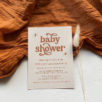 Convite para Chá de fraldas Boho, Chá Terracotta