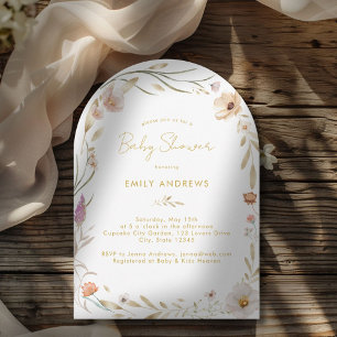 Convite para Chá de fraldas Boho Flower